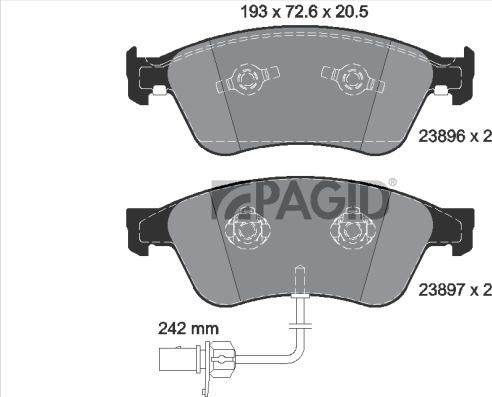 Pagid T1224N - Гальмівні колодки, дискові гальма autozip.com.ua