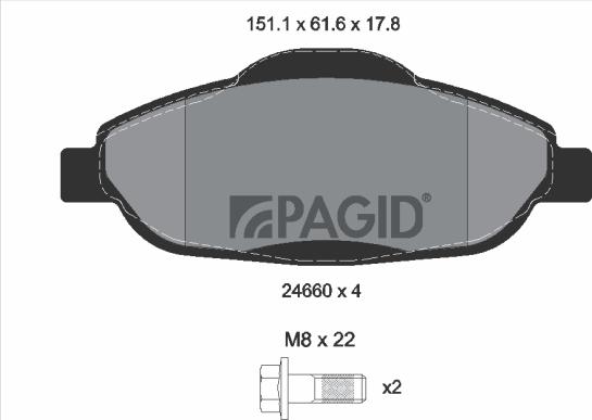 Pagid T1766N - Гальмівні колодки, дискові гальма autozip.com.ua