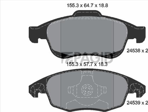 Pagid T1701N - Гальмівні колодки, дискові гальма autozip.com.ua