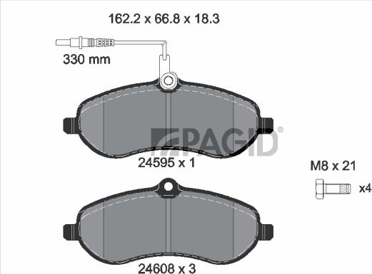 Pagid T1708N - Гальмівні колодки, дискові гальма autozip.com.ua