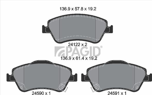 Pagid T1726N - Гальмівні колодки, дискові гальма autozip.com.ua