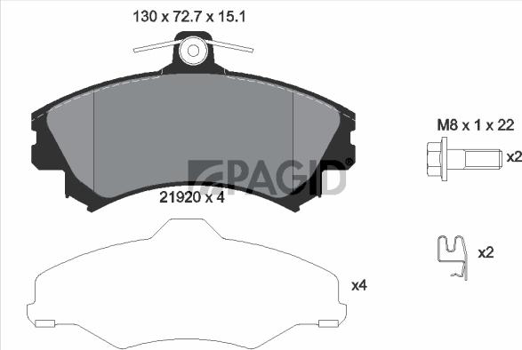 Pagid T3040N - Гальмівні колодки, дискові гальма autozip.com.ua