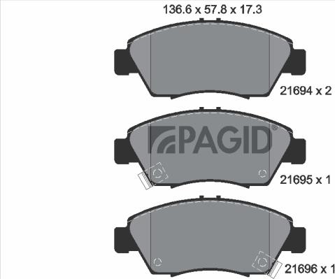 Pagid T3018N - Гальмівні колодки, дискові гальма autozip.com.ua