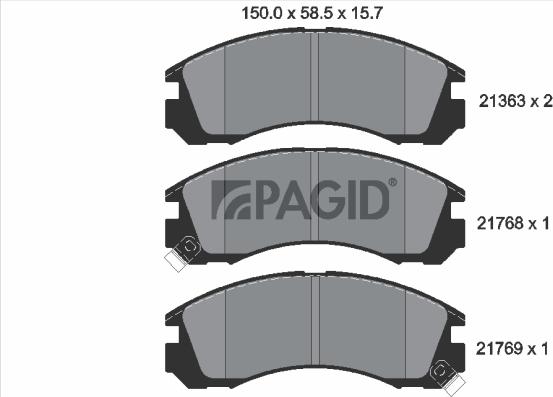 Pagid T3025N - Гальмівні колодки, дискові гальма autozip.com.ua