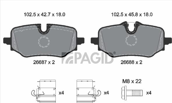 Pagid T3196N - Гальмівні колодки, дискові гальма autozip.com.ua