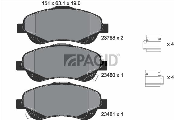 Pagid T3129N - Гальмівні колодки, дискові гальма autozip.com.ua