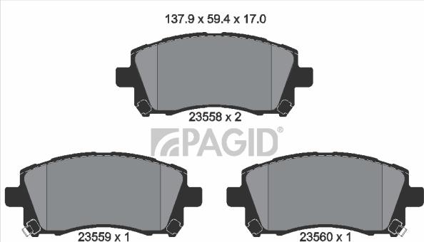 Pagid T3125N - Гальмівні колодки, дискові гальма autozip.com.ua