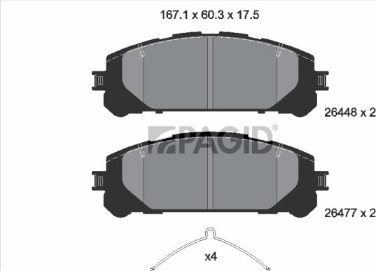Pagid T2943N - Гальмівні колодки, дискові гальма autozip.com.ua