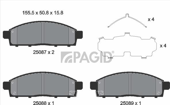Pagid T2456N - Гальмівні колодки, дискові гальма autozip.com.ua