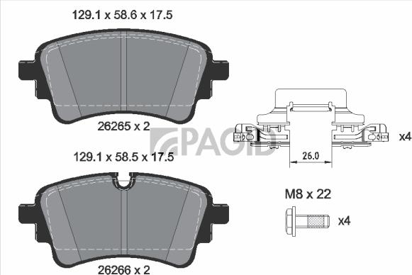 Pagid T2890N- 55383N-00 - Комплект гальм, дисковий гальмівний механізм autozip.com.ua