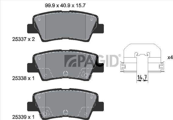 Pagid T2295N - Гальмівні колодки, дискові гальма autozip.com.ua