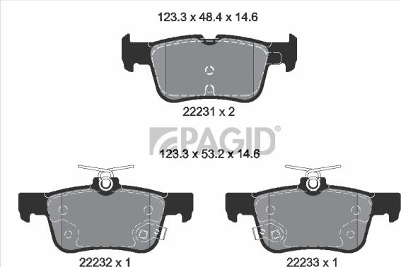 Pagid T2796N - Гальмівні колодки, дискові гальма autozip.com.ua