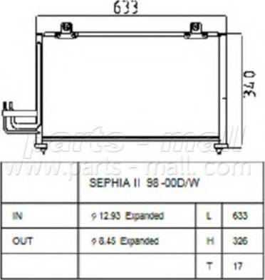 Parts-Mall PXNCB-025 - Конденсатор, кондиціонер autozip.com.ua