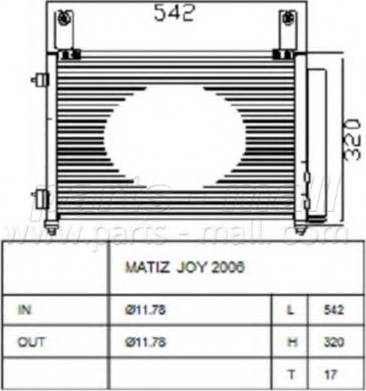 Parts-Mall PXNCC-022 - Конденсатор, кондиціонер autozip.com.ua