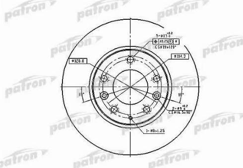 Patron PBD4386 - Гальмівний диск autozip.com.ua