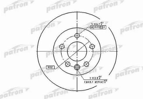 Patron PBD1596 - Гальмівний диск autozip.com.ua