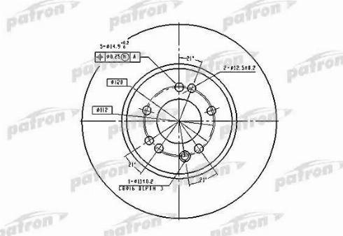 Patron PBD1585 - Гальмівний диск autozip.com.ua