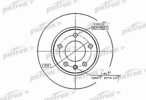 Patron PBD1614 - Гальмівний диск autozip.com.ua