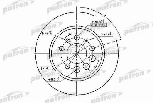 Patron PBD1674 - Гальмівний диск autozip.com.ua