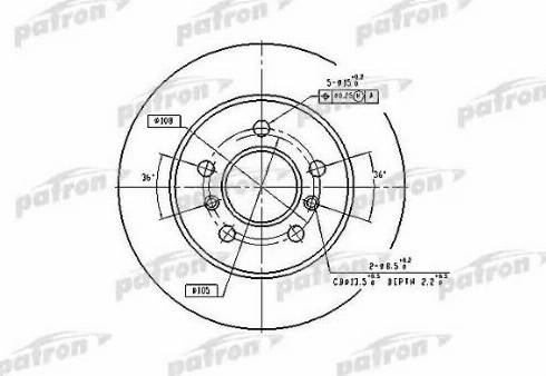 Patron PBD1029 - Гальмівний диск autozip.com.ua