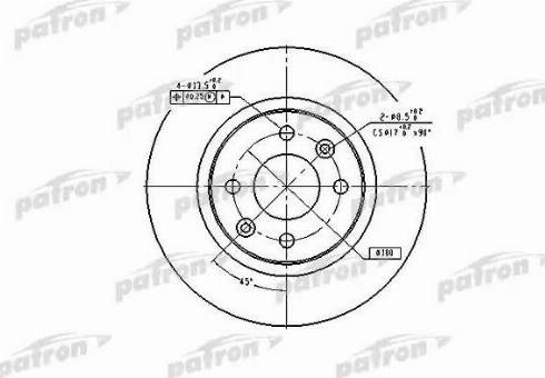 Patron PBD2586 - Гальмівний диск autozip.com.ua