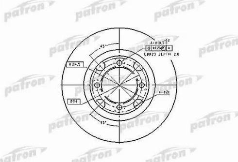 Patron PBD2607 - Гальмівний диск autozip.com.ua