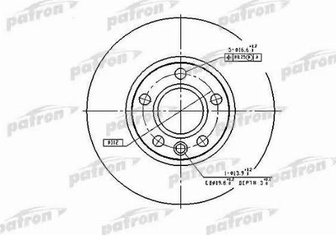 Patron PBD2809 - Гальмівний диск autozip.com.ua