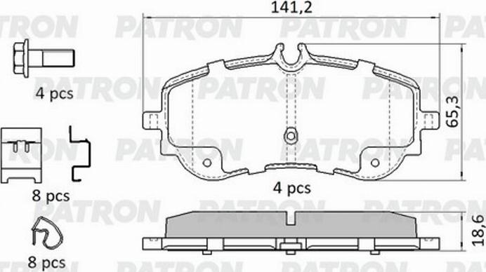 Patron PBP244 - Гальмівні колодки, дискові гальма autozip.com.ua