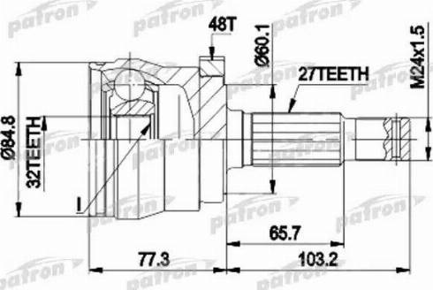 Patron PCV9102 - Шарнірний комплект, ШРУС, приводний вал autozip.com.ua