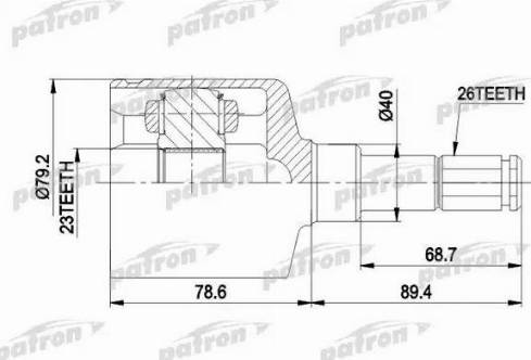 Patron PCV4014 - Шарнірний комплект, ШРУС, приводний вал autozip.com.ua