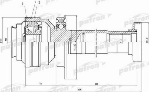 Patron PCV4837 - Шарнірний комплект, ШРУС, приводний вал autozip.com.ua