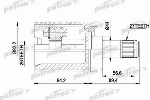 Patron PCV5003 - Шарнір, ШРУС, приводний вал autozip.com.ua