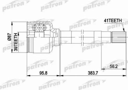 Patron PCV5014 - Шарнірний комплект, ШРУС, приводний вал autozip.com.ua