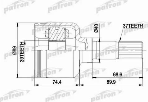 Patron PCV5015 - Шарнірний комплект, ШРУС, приводний вал autozip.com.ua