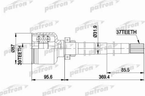 Patron PCV5016 - Шарнірний комплект, ШРУС, приводний вал autozip.com.ua