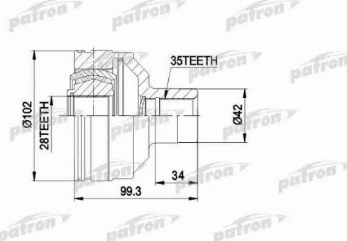 Patron PCV5013 - Шарнірний комплект, ШРУС, приводний вал autozip.com.ua