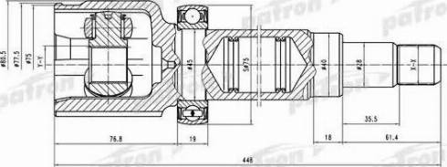 Patron PCV5036 - Шарнірний комплект, ШРУС, приводний вал autozip.com.ua