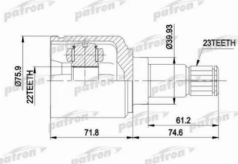 Patron PCV5026 - Приводний вал autozip.com.ua