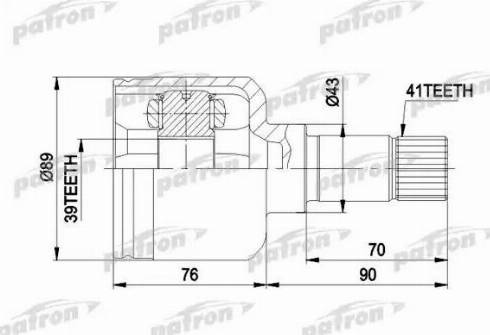 Patron PCV5020 - Шарнірний комплект, ШРУС, приводний вал autozip.com.ua