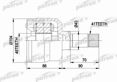 Patron PCV5021 - Шарнірний комплект, ШРУС, приводний вал autozip.com.ua