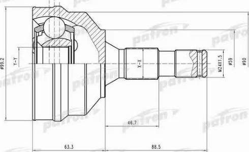 Patron PCV1496 - Шарнір, ШРУС, приводний вал autozip.com.ua
