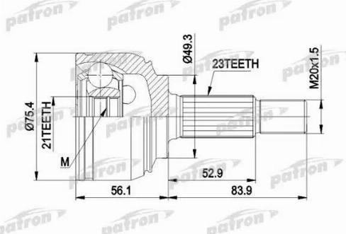 Patron PCV1442 - Шарнірний комплект, ШРУС, приводний вал autozip.com.ua