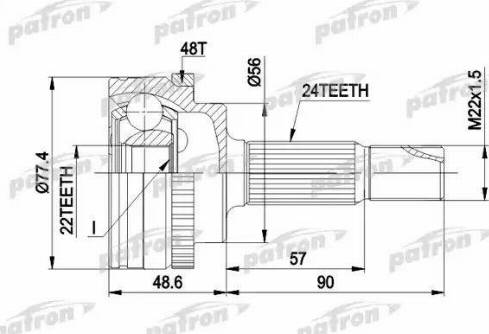 Patron PCV1447 - Шарнір, ШРУС, приводний вал autozip.com.ua