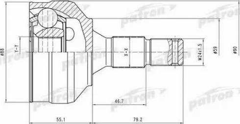 Patron PCV1455 - Шарнірний комплект, ШРУС, приводний вал autozip.com.ua