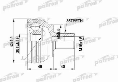 Patron PCV1465 - Шарнір, ШРУС, приводний вал autozip.com.ua