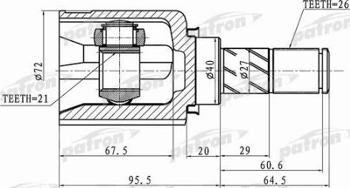 Patron PCV1409 - Шарнір, ШРУС, приводний вал autozip.com.ua