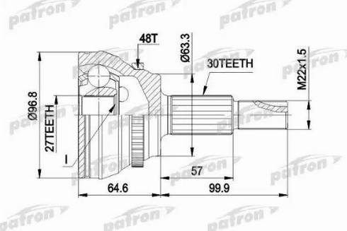 Patron PCV1485 - Шарнірний комплект, ШРУС, приводний вал autozip.com.ua