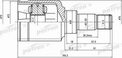 Patron PCV1481 - Шарнірний комплект, ШРУС, приводний вал autozip.com.ua