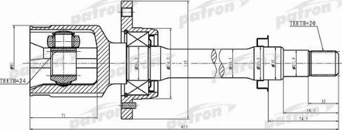 Patron PCV1426 - Шарнірний комплект, ШРУС, приводний вал autozip.com.ua