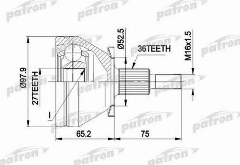 Patron PCV1428 - Шарнірний комплект, ШРУС, приводний вал autozip.com.ua